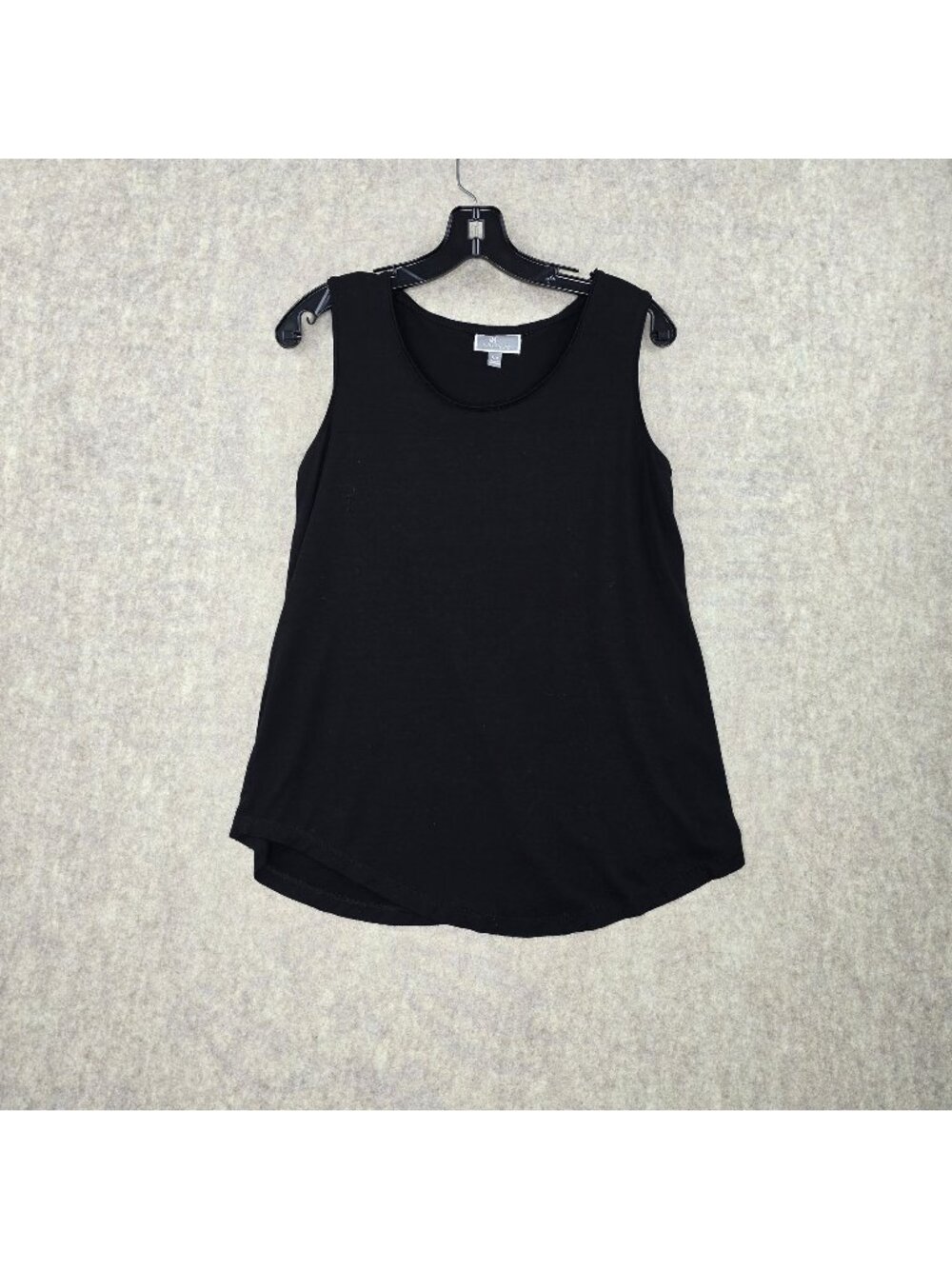 JM Collection Women Sleeveless Tank Top Black Petite Medium Rayon Blend